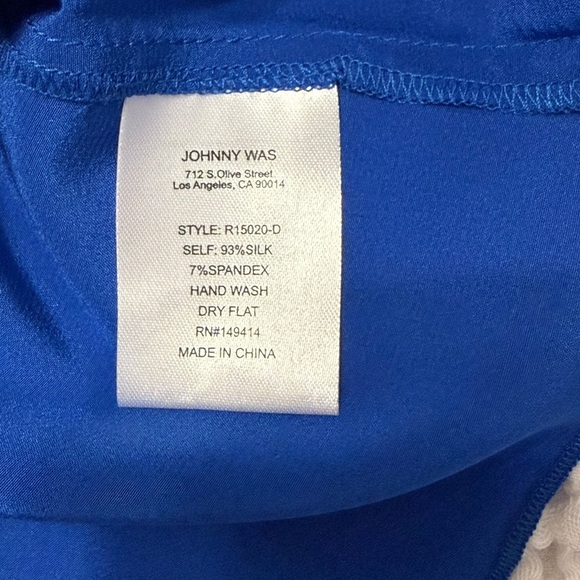 Johnny Was Elegant Silk Blend Edie Cami Top Cobalt NWT XL Camisole - Picture 8 of 11